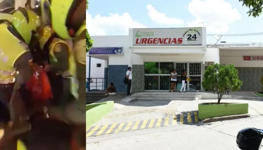 'El Brayita' auxiliado por la Policía y la Clínica Campbell.