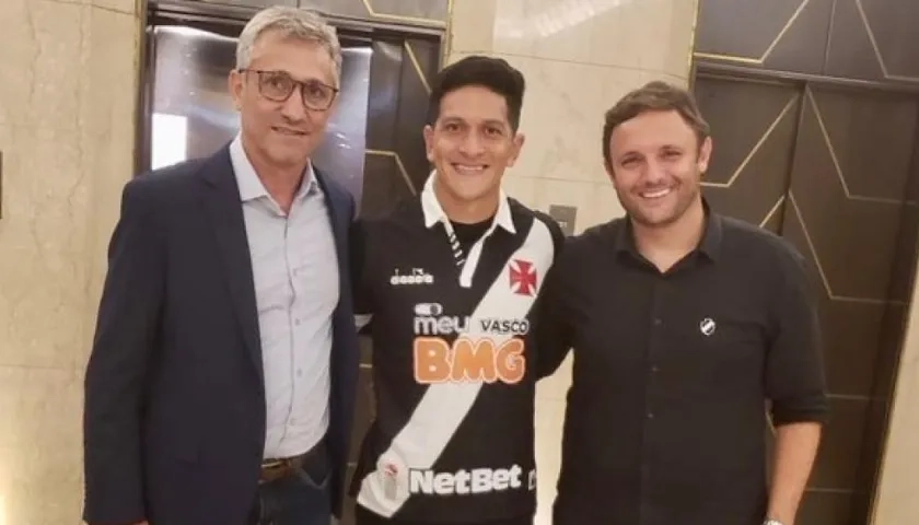 Germán Cano con la camiseta del Vasco da Gama.