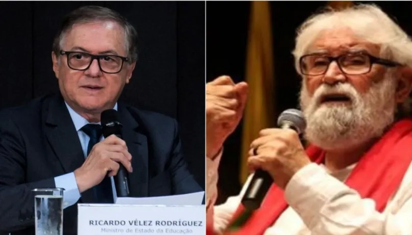 El colombo-brasileño Ricardo Vélez, ministro de Educación de Brasil, y Leonardo Boff, escritor.