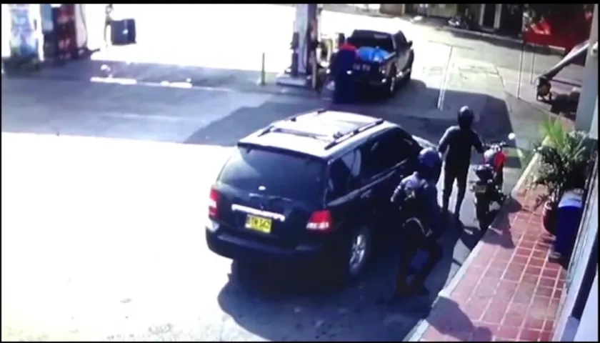 Momento del robo tentado.