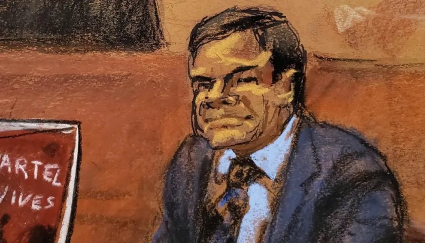 Ilustración del narcotraficante mexicano Joaquín "El Chapo" Guzmán