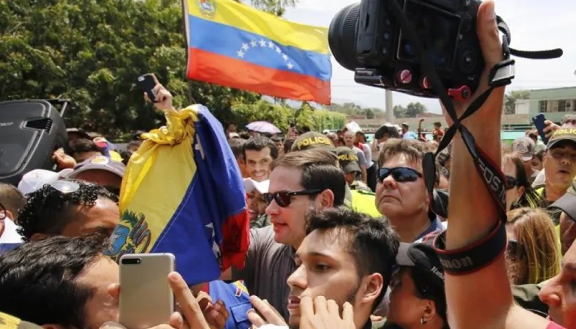 Marco Rubio en su visita a Cúcuta.
