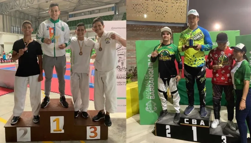 Luis Triviño y Julián Martínez, luciendo las medallas de oro.
