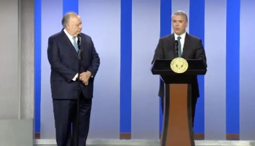 El Presidente Duque recibió las cartas credenciales a embajador designado por Juan Guaidó, Humberto Calderón Berti.