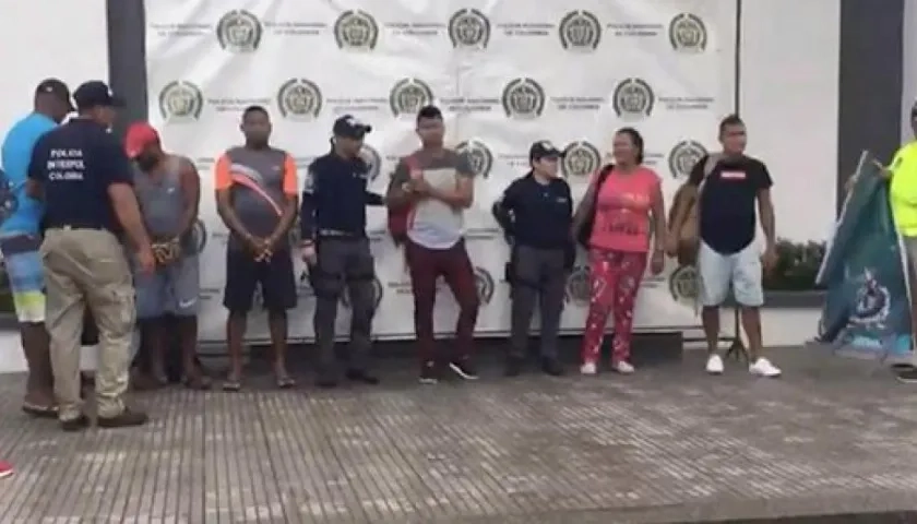 Foto de los capturados.