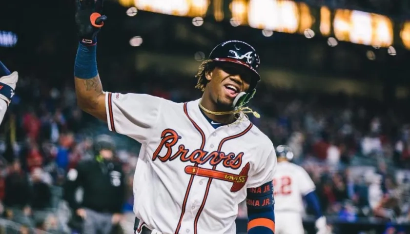 Ronald Acuña Jr., pelotero de los Bravos de Atlanta. 