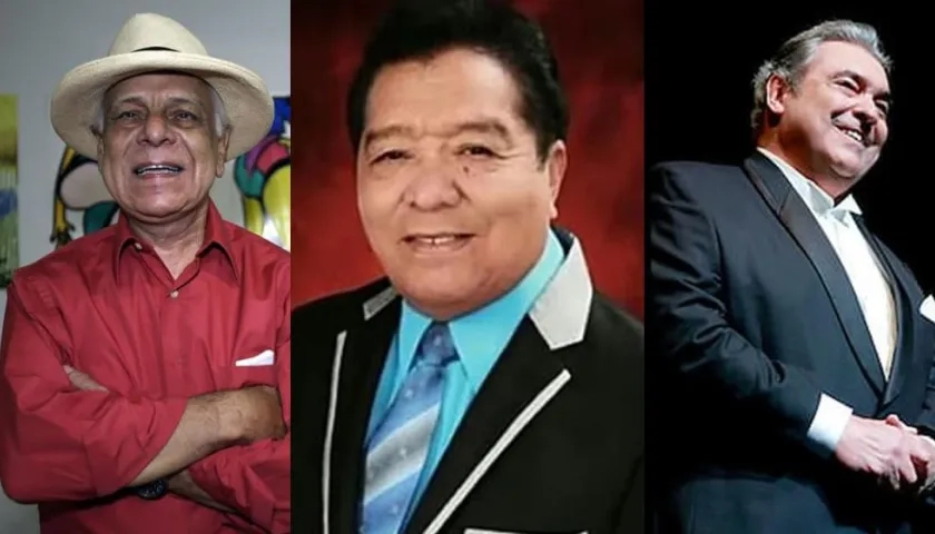 Los artistas Joe Quijano, Pastor López y Alberto Cortez.