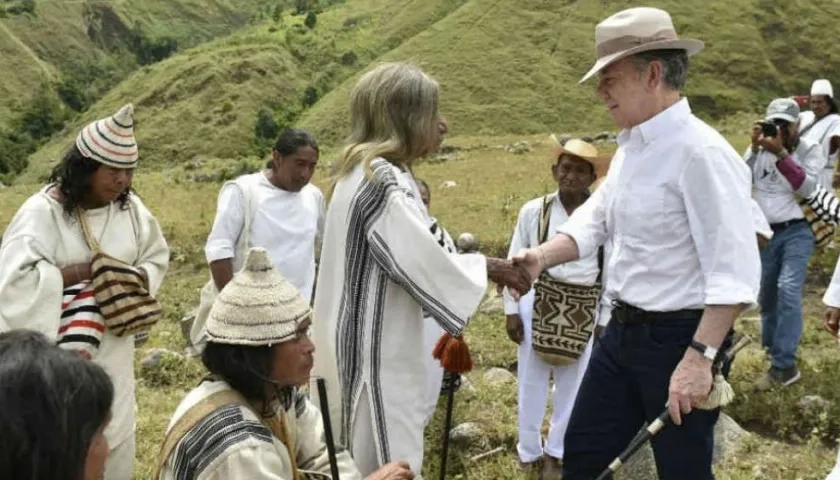 Mamo Jacinto con el expresidente Juan Manuel Santos.