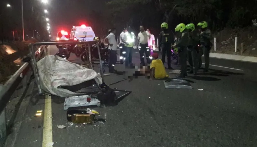 Lugar de los hechos donde murió arrollado el reciclador.