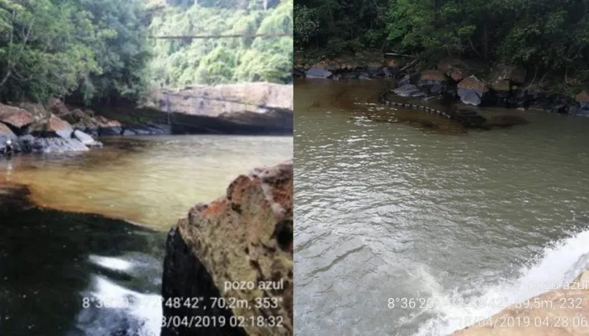 Pozo Azul, antes y después.