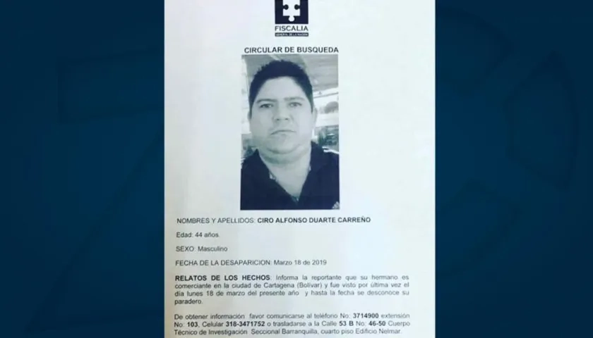 Comerciante desaparecido.