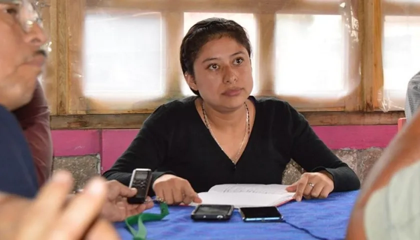 La alcaldesa de Mixtla de Altamirano, Maricela Vallejo Orea.