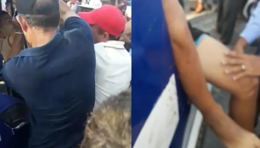 Momento en que es llevado en un motocarro a la clínica.