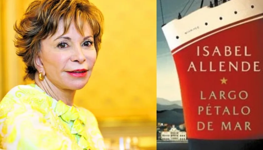La escritora Isabel Allende y la imagen de su nueva novela.