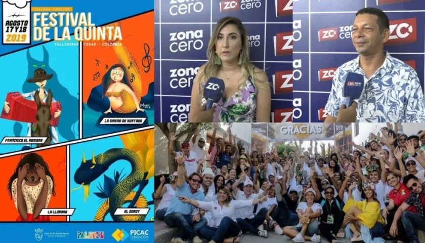 Afiche del Festival de la Quinta. A la derecha Cristina Zapata Naranjo, Directora Ejecutiva Festival de la Quinta de Valledupar y Yasser Orozco García, Director creativo.