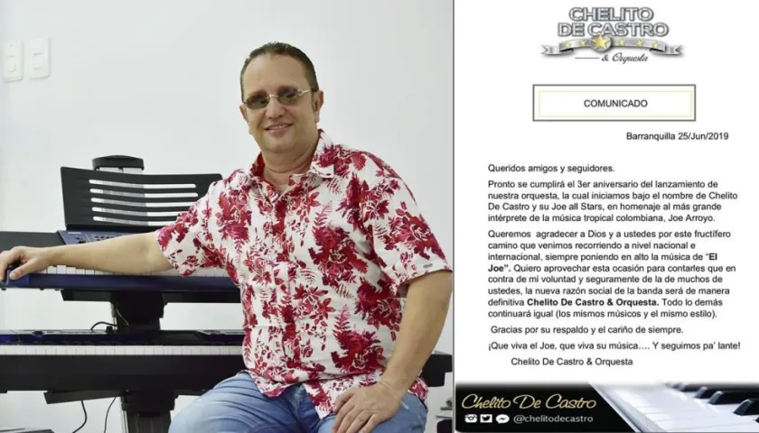 Chelito De Castro y su comunicado de prensa.