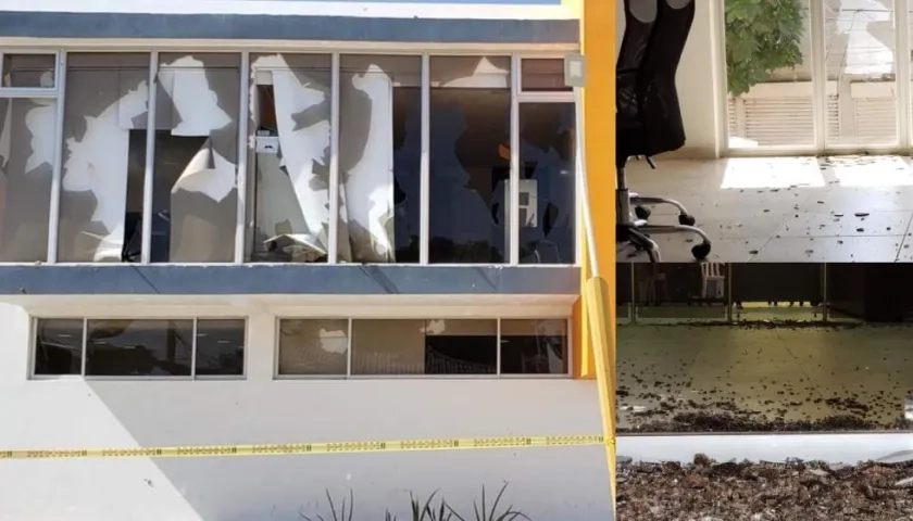 Así quedó el palacio municipal.