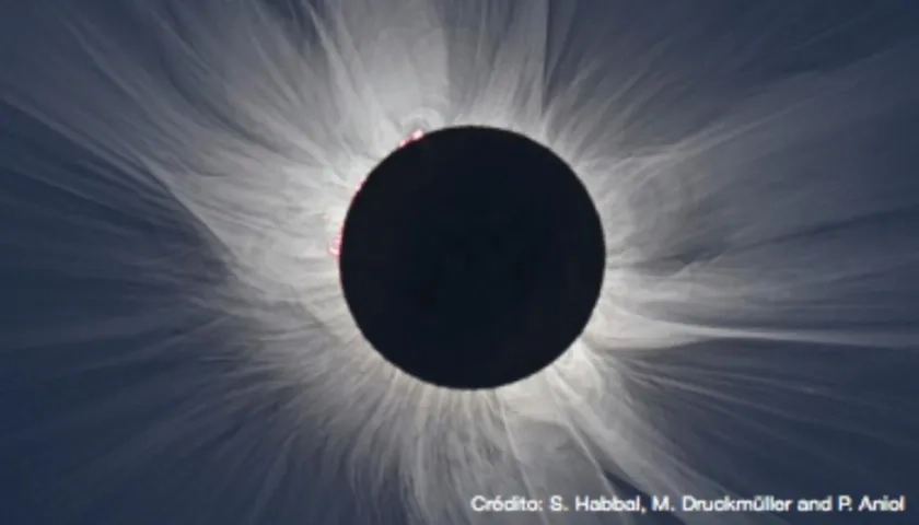 El eclipse total, cuando la Luna se interpone entre la Tierra y el Sol ocultando completamente el Sol, durará hasta 4 minutos y 33 segundos, dependiendo de su localización. 