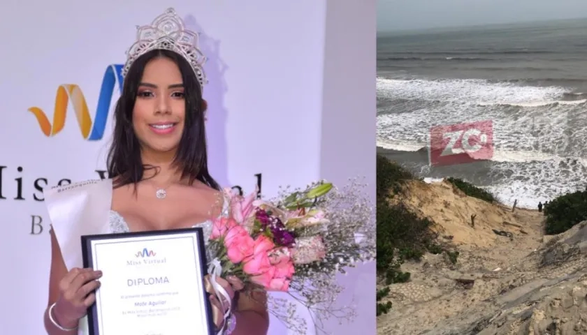 María Fernanda Aguilar y la zona en donde se estaba bañando con sus amigos.