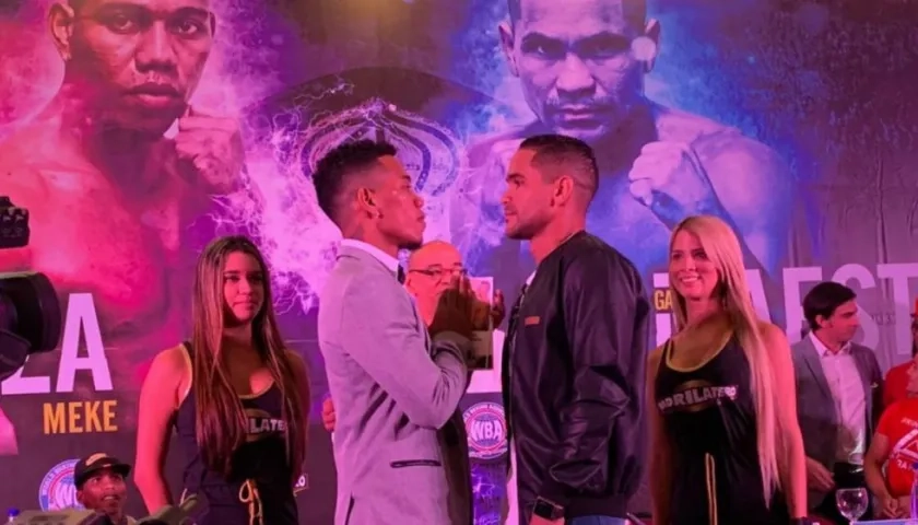 Jeovanis ‘Meque’ Barraza y Gabriel Maestre, en el penúltimo cara a cara previo al combate.