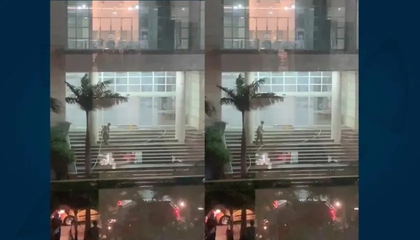 Organismos de socorro interviniendo durante la emergencia.