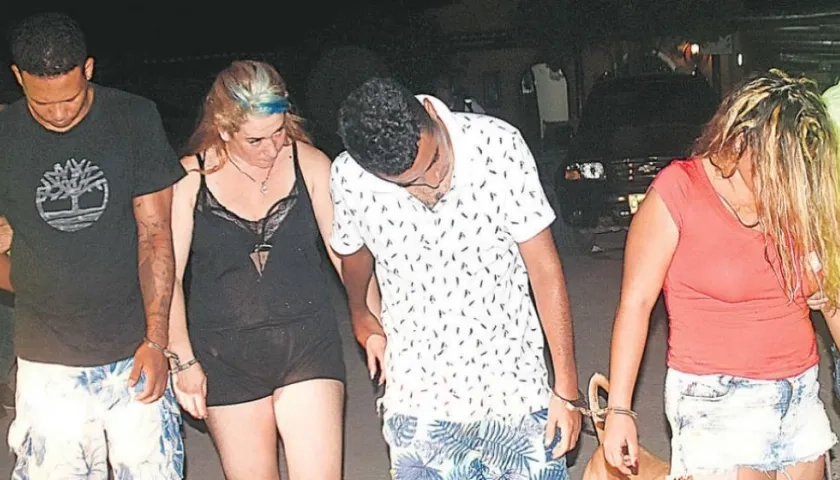 Los cuatro capturados.