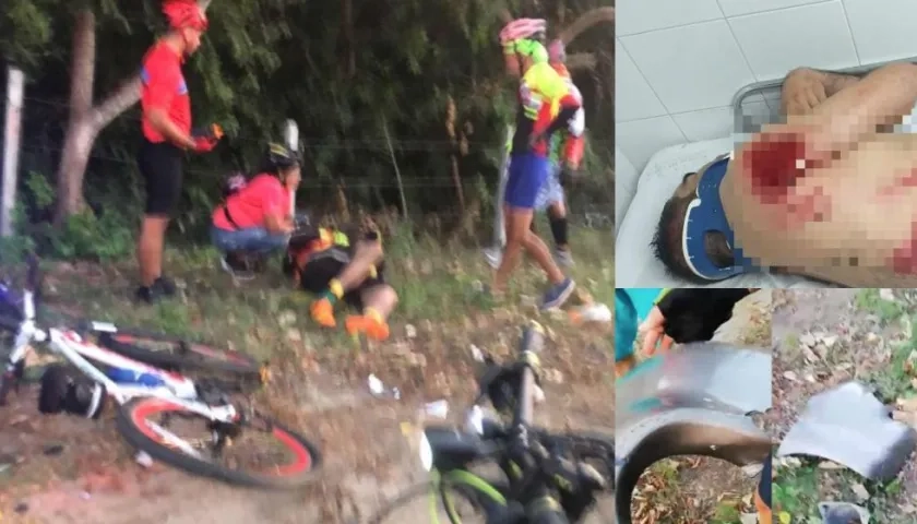 Fotografía del accidente de Guillermo Sánchez Gómez, que fue arrollado por una camioneta esta mañana en la vía al Mar.