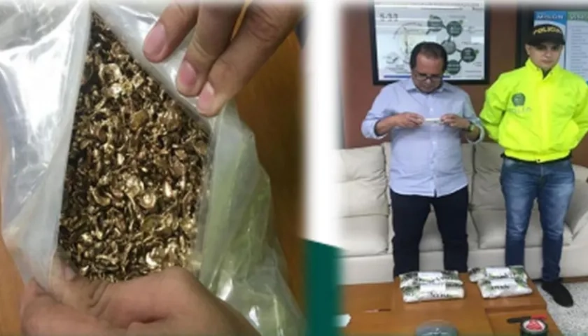 El oro incautado y el capturado.