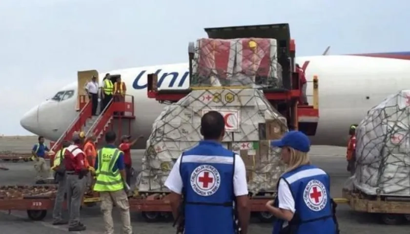 Trabajadores de la Cruz Roja de Venezuela.