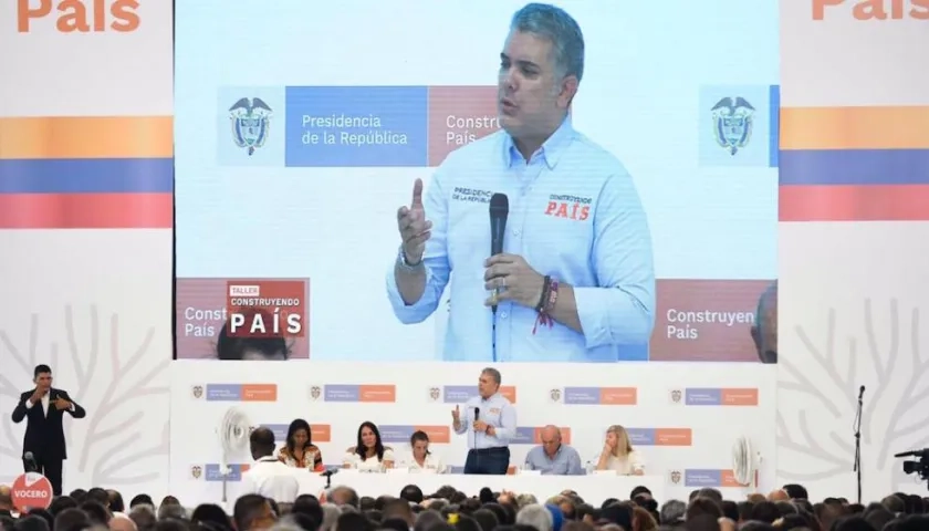 El Presidente Iván Duque, en el Taller Construyendo País en Cali.