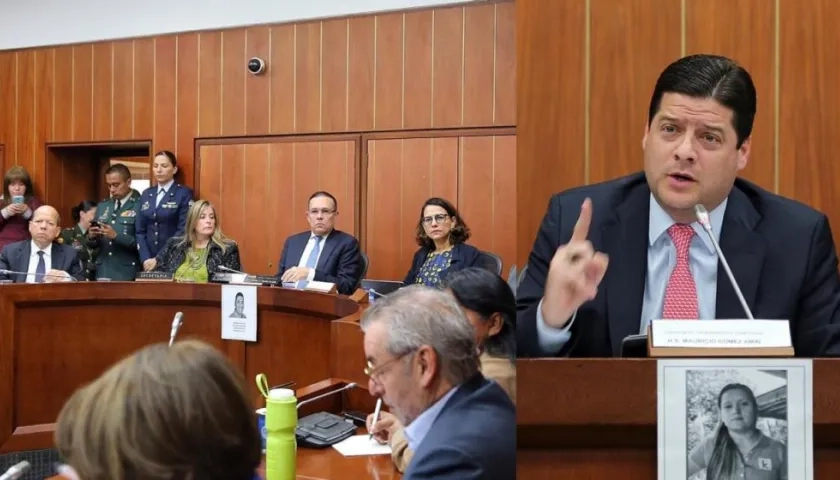 El senador Mauricio Gómez Amín en el debate en el Senado.