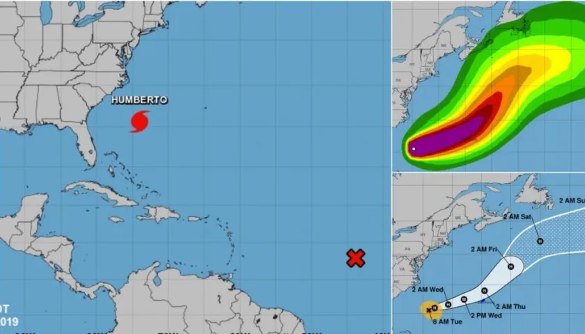 Humberto es el tercer huracán que se registra en la actual temporada de ciclones en la cuenca atlántica.