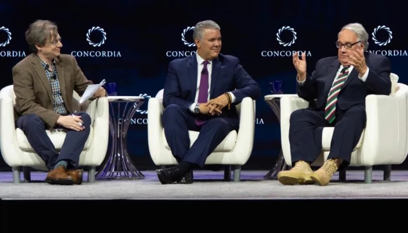 Presidente Iván Duque y el magnate Howard Buffet.