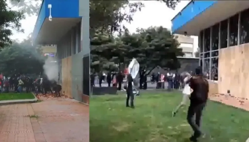 Encapuchados ingresaron en la tarde de este viernes a la sede del gubernamental Icetex