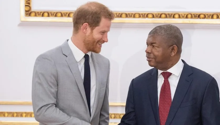 El príncipe Harry y João Lourenço, presidente de Angola.