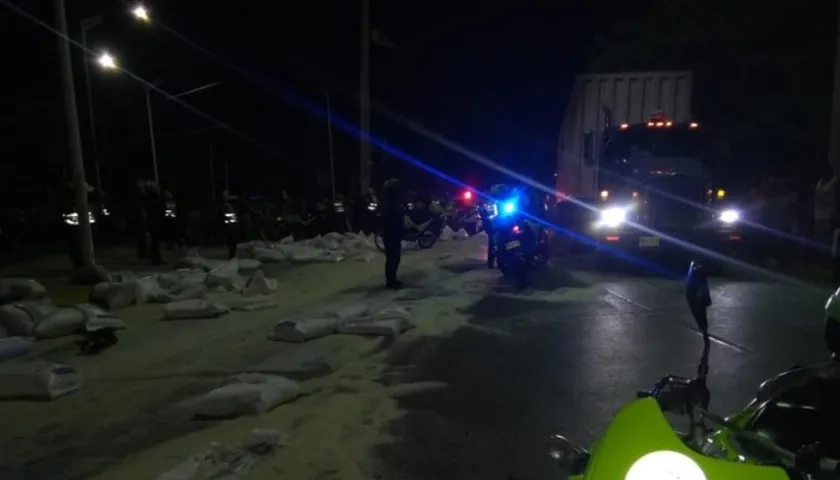 Lugar en donde cayó el arroz.