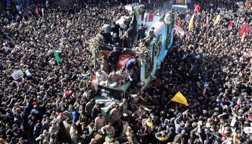 Sepelio de Qasem Soleimani.