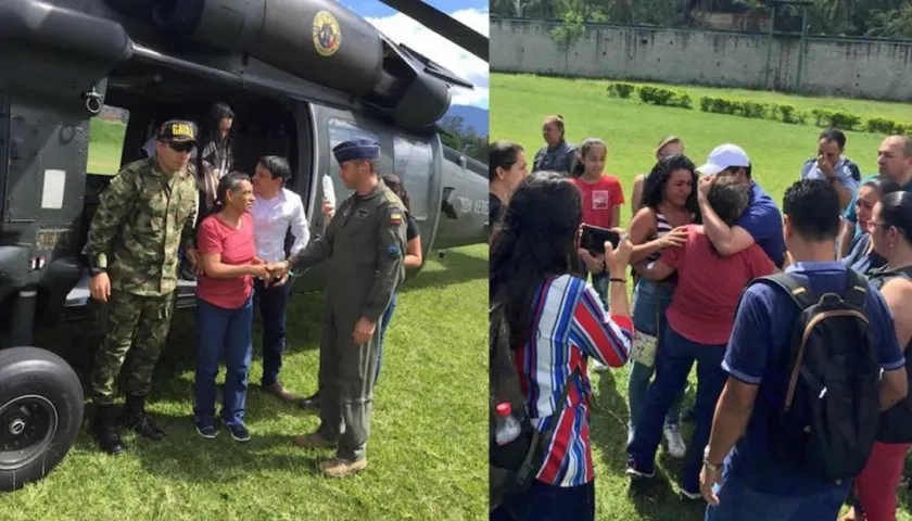 Doralba Agudelo tras la liberación.