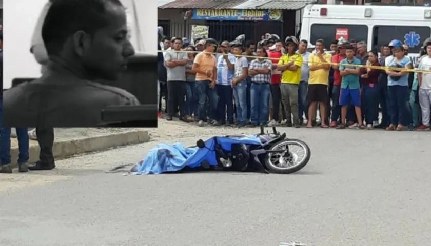 El cuerpo de Jhon Fredy Vargas Rojas tendido en el suelo.