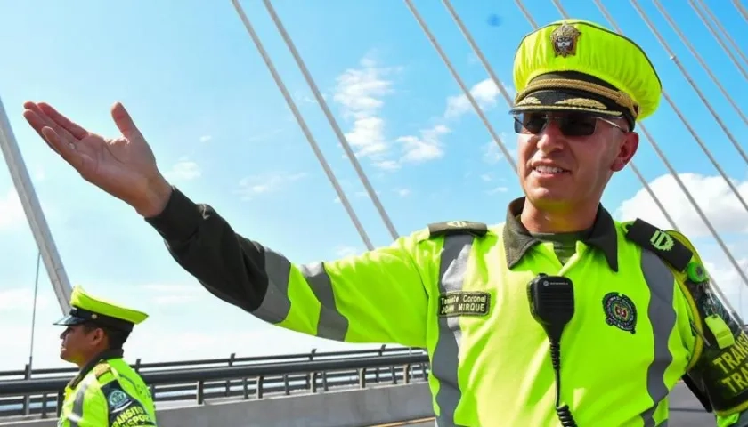 Coronel John Mirque, Comandante de la Policía de Tránsito de Barranquilla.