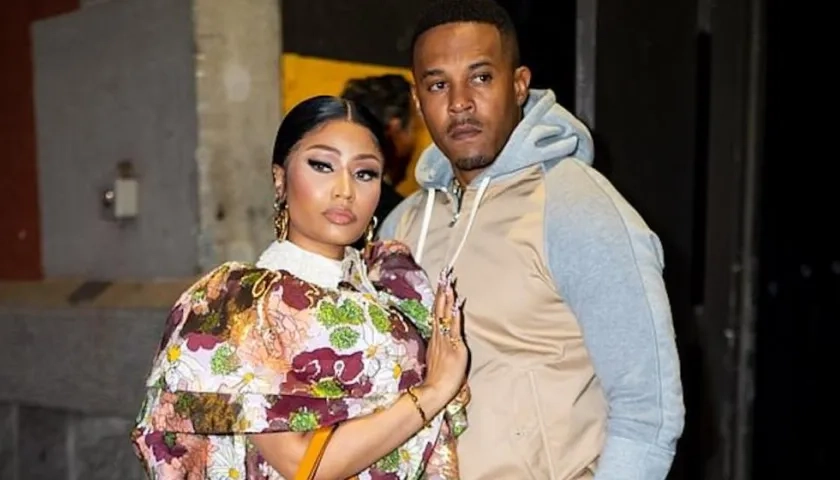 Nicki Minaj, cantante trinitense, y su esposo.