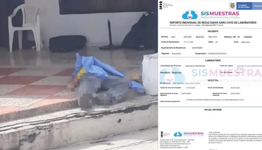 José Antonio Meneses y el certificado como positivo para Covid-19