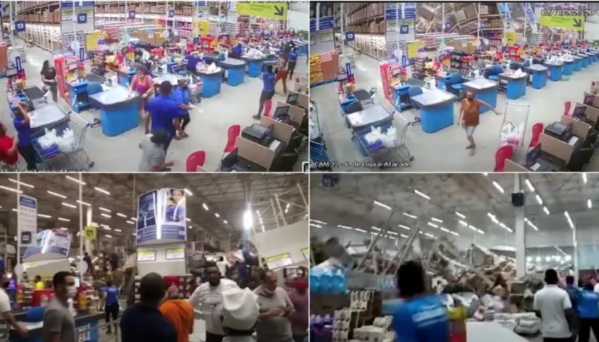 Imágenes de lo ocurrido en el supermercado Mix Mateus Atacarejo en Brasil.