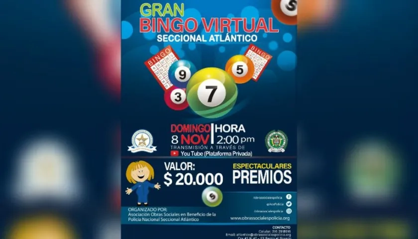 Promoción del bingo virtual. 