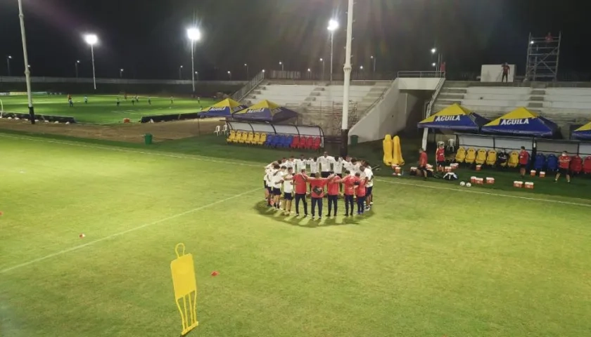 Los jugadores durante un entrenamiento.