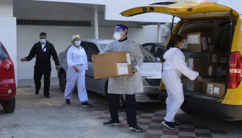 Llegada de biológicos para la vacunación contra el Covid-19.