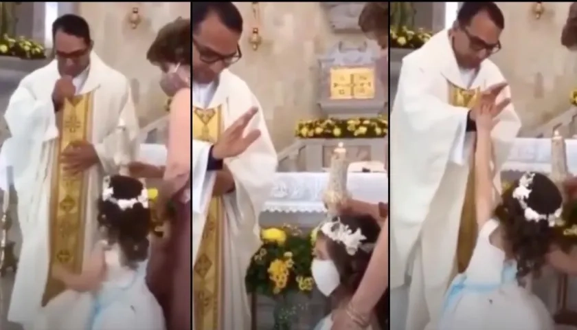 El momento se hizo viral. 