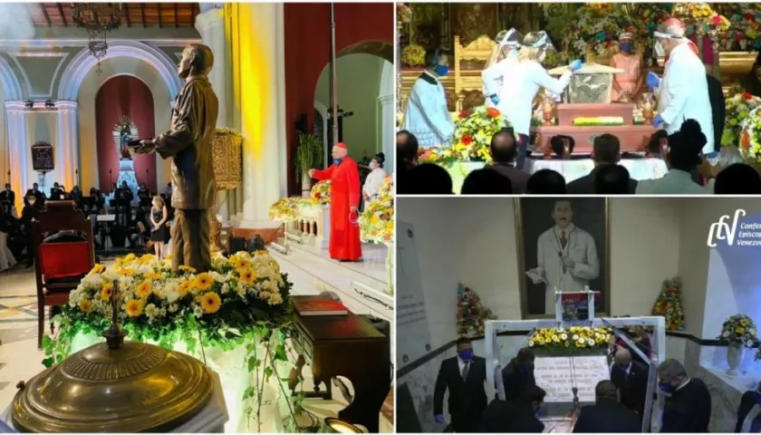 Imágenes de la exhumación de los restos de José Gregorio Hernández.