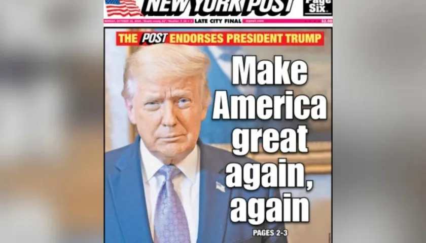 El diario pide el voto para Trump.