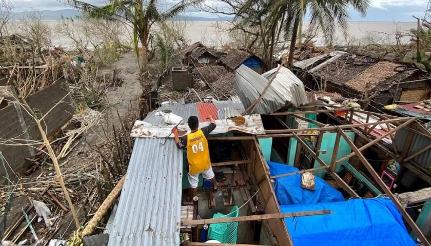 Los daños provocados por el tifón.